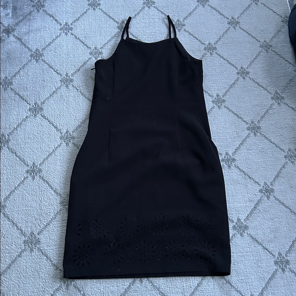 Banana Republic Black Laser Cut Floral Mini Dress - Picture 9 of 10